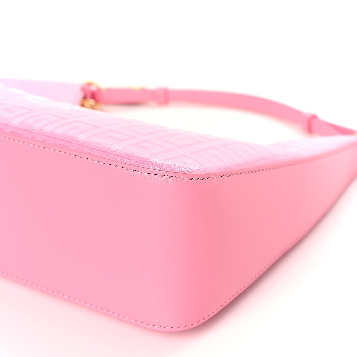 Givenchy Coated Canvas Logo 4G Embossed Small Moon Cut Out Shoulder Bag Pink 9 of 9