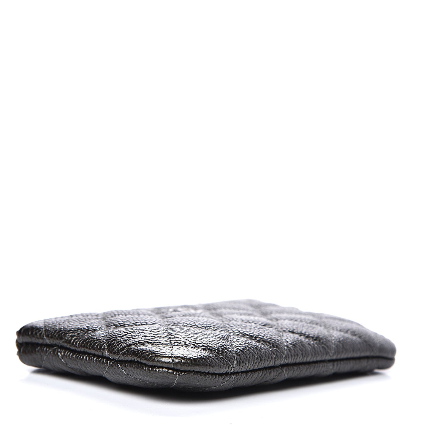 Caviar Quilted Small Cosmetic Case Dark Charcoal