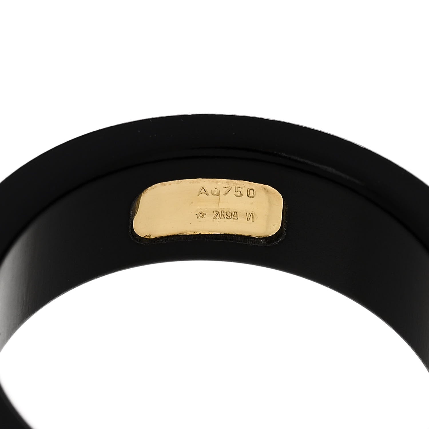Gucci 18K Yellow Gold Ceramic Topaz Icon Band Ring 58 8.25 Black 5 of 7