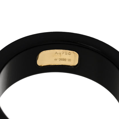 Gucci 18K Yellow Gold Ceramic Topaz Icon Band Ring 58 8.25 Black 5 of 7