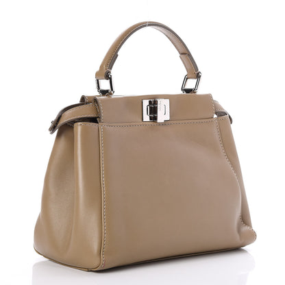 Fendi Nappa Mini Peekaboo Iconic Satchel Tortora 3 of 7