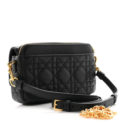 Christian Dior Supple Calfskin Cannage Caro Pouch With Chain  Black 3 of 11