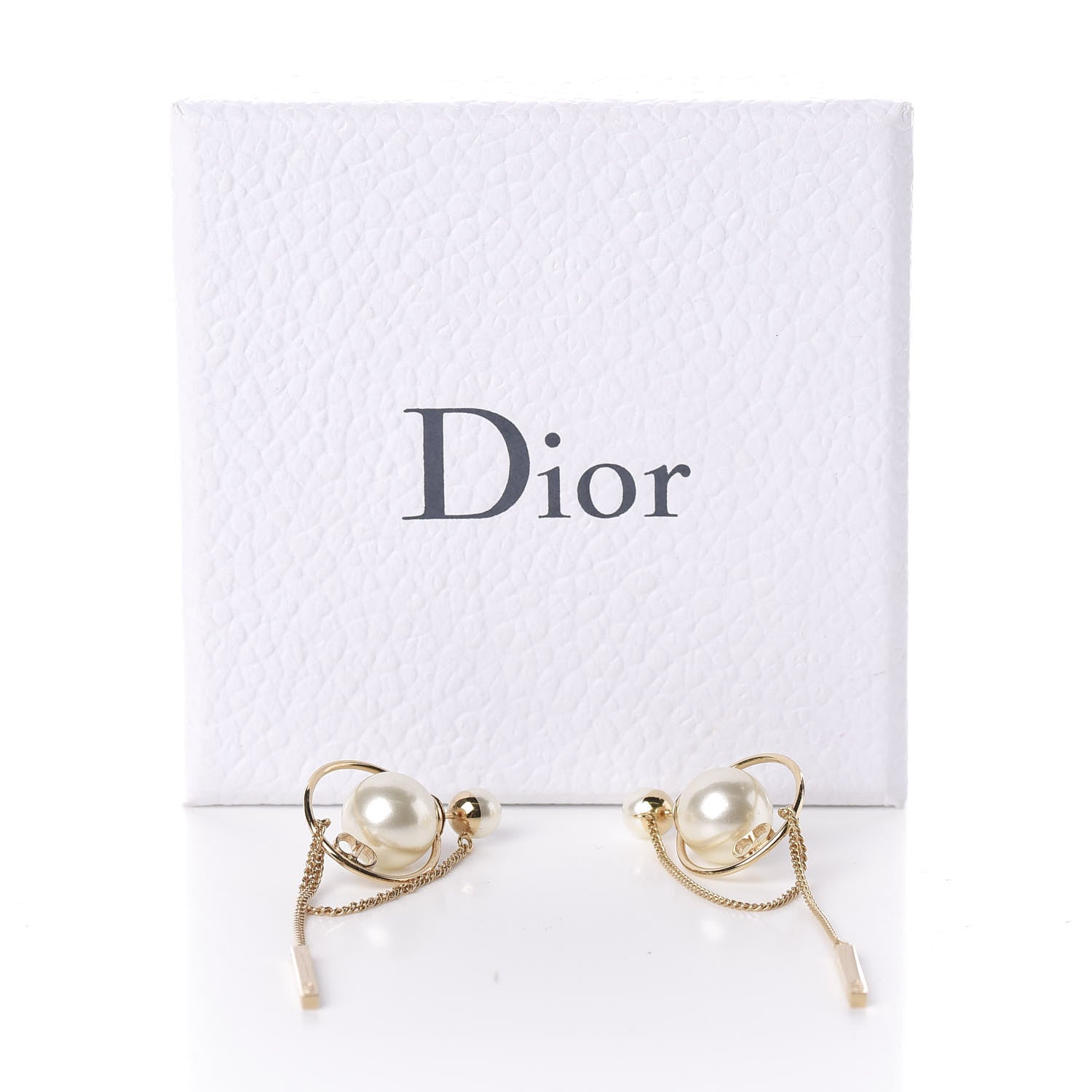 Christian Dior Pearl Tribales Dangle Chain Earrings Gold 6 of 6