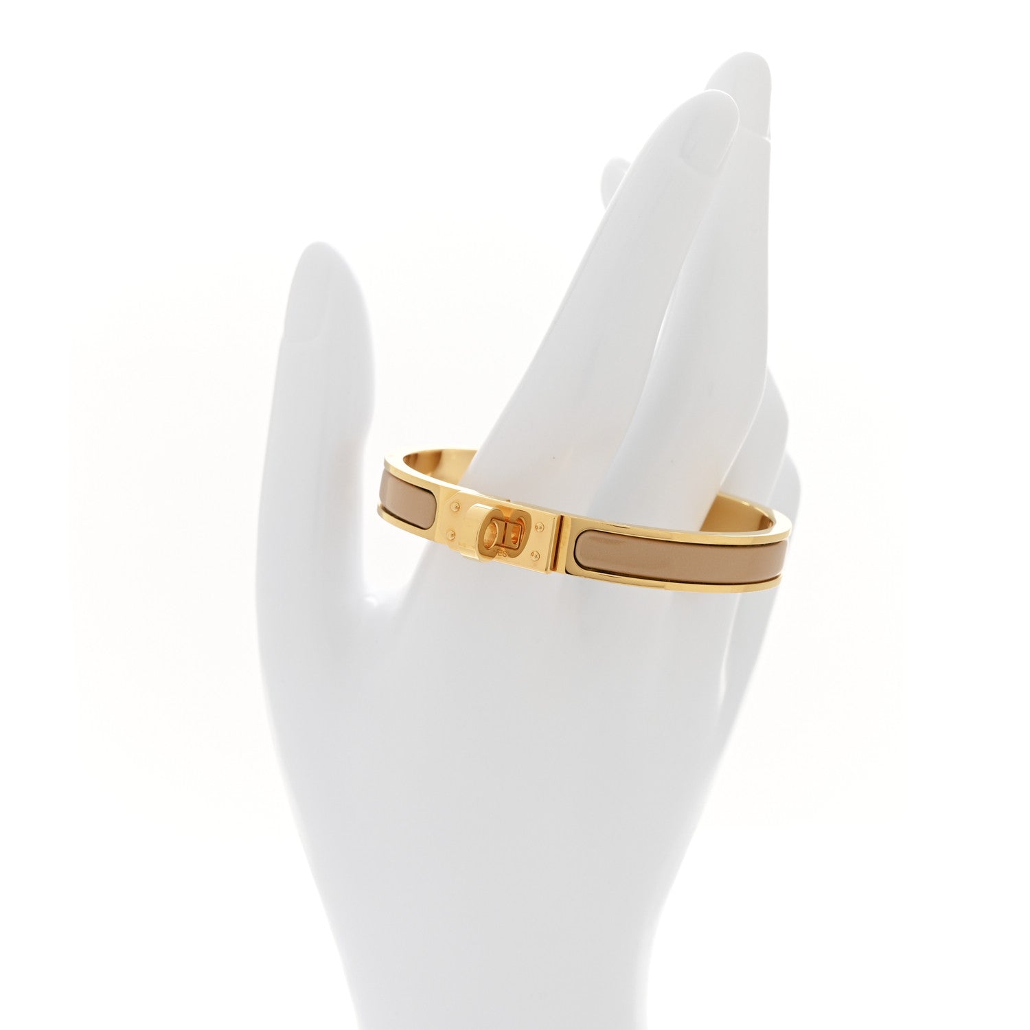 Hermes Enamel Mini Clic Kelly Bracelet PM Sable 2 of 5