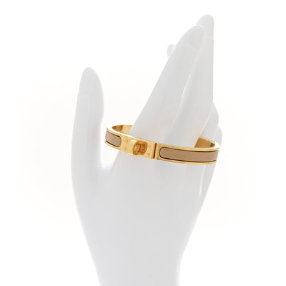 Hermes Enamel Mini Clic Kelly Bracelet PM Sable 2 of 5