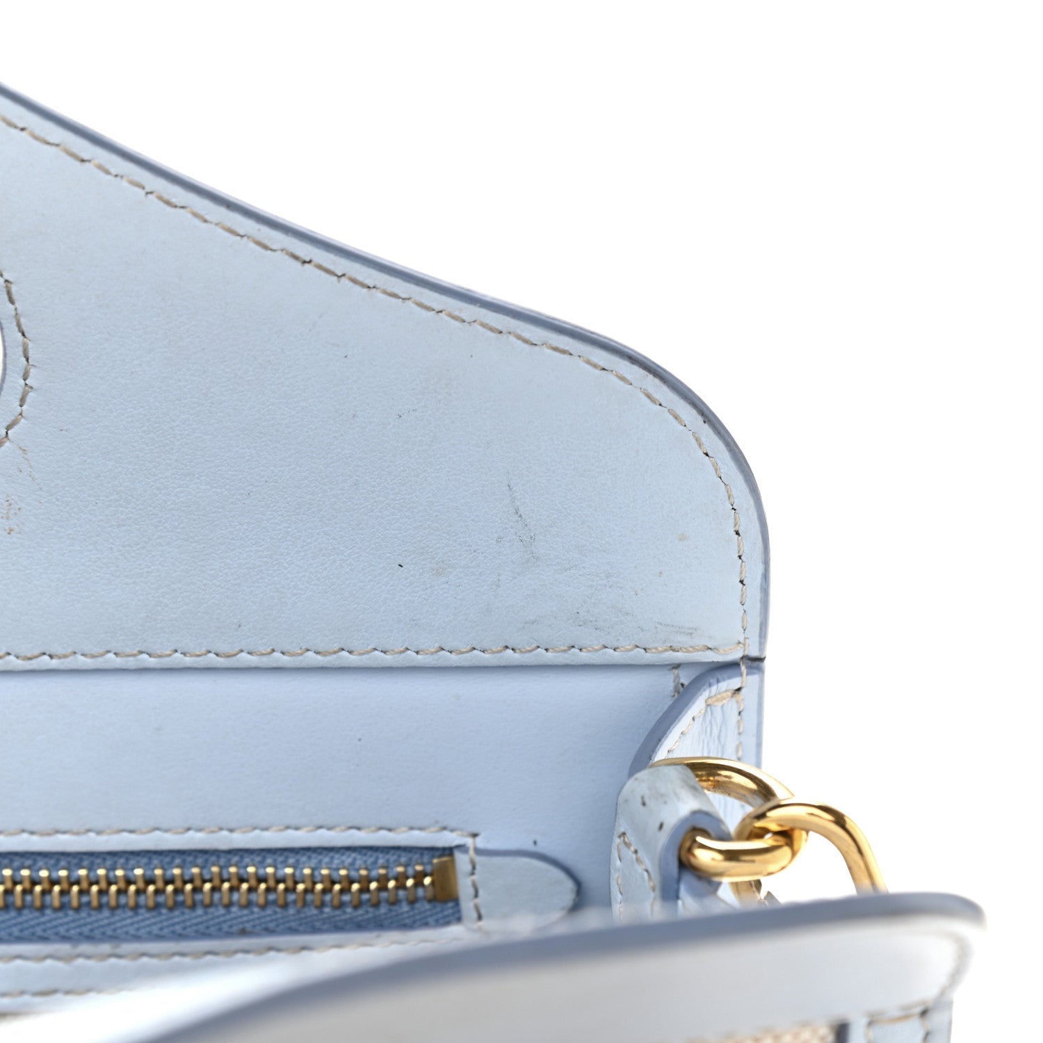 Burberry Canvas Smooth Calfskin Two Tone Mini Pocket Bag Natural Pale Blue 10 of 11