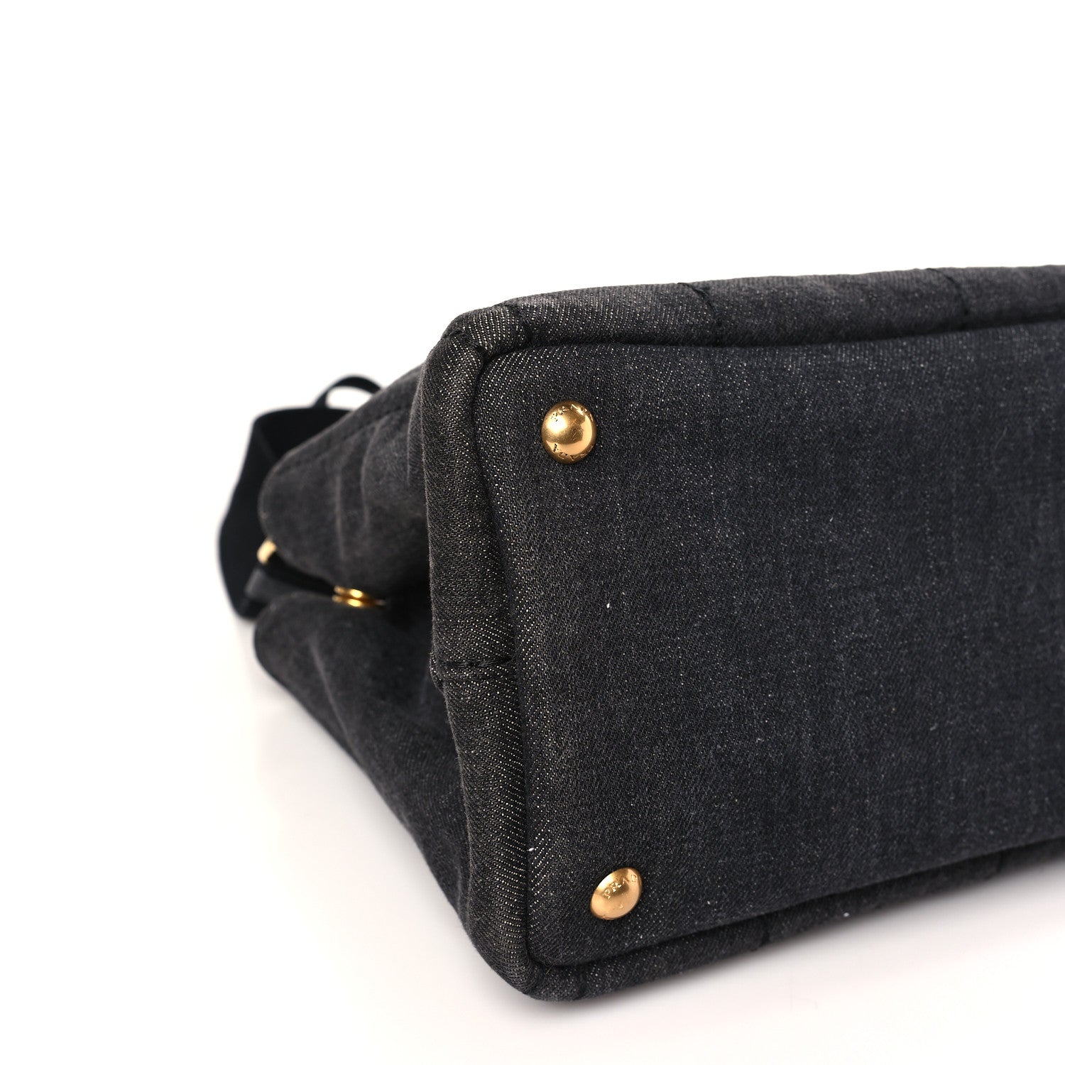Prada Denim Small Logo Tote Black 7 of 8