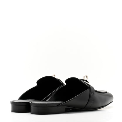 Hermes Goatskin Oz Mules 35.5 Black 4 of 9