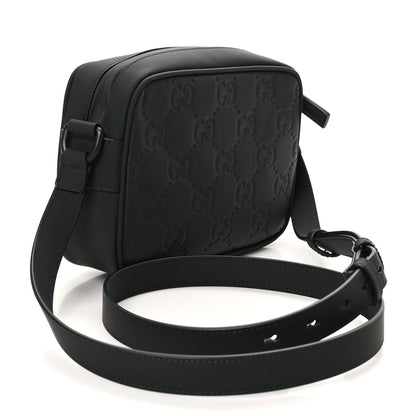 Gucci Rubber Effect Calfskin GG Mini Crossbody Bag Black 3 of 10