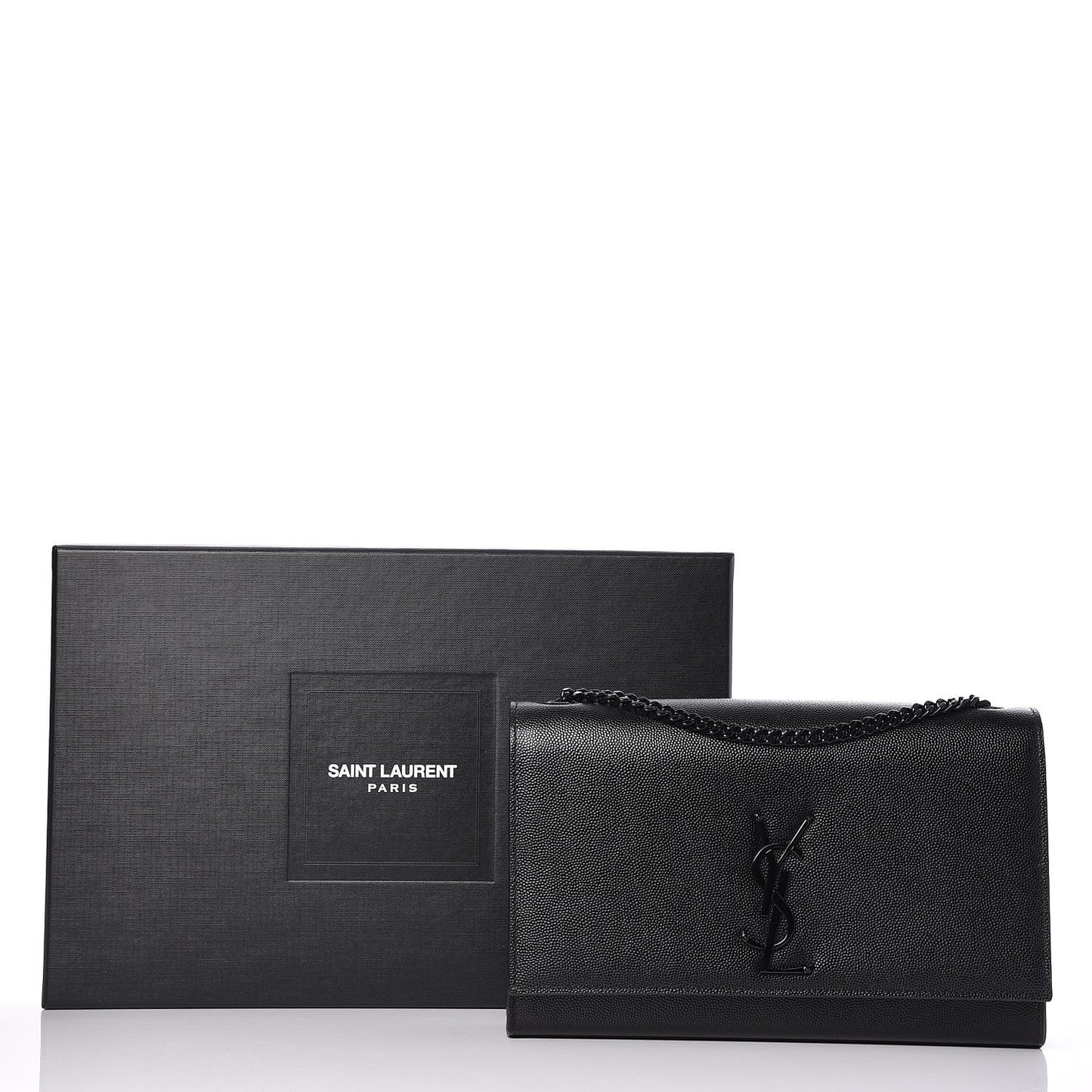Grain De Poudre Medium Classic Monogram Kate Satchel Black