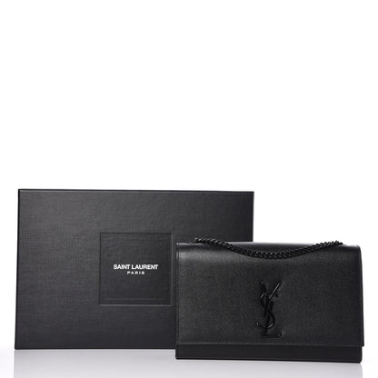 Saint Laurent Grain De Poudre Medium Classic Monogram Kate Satchel Black 7 of 7