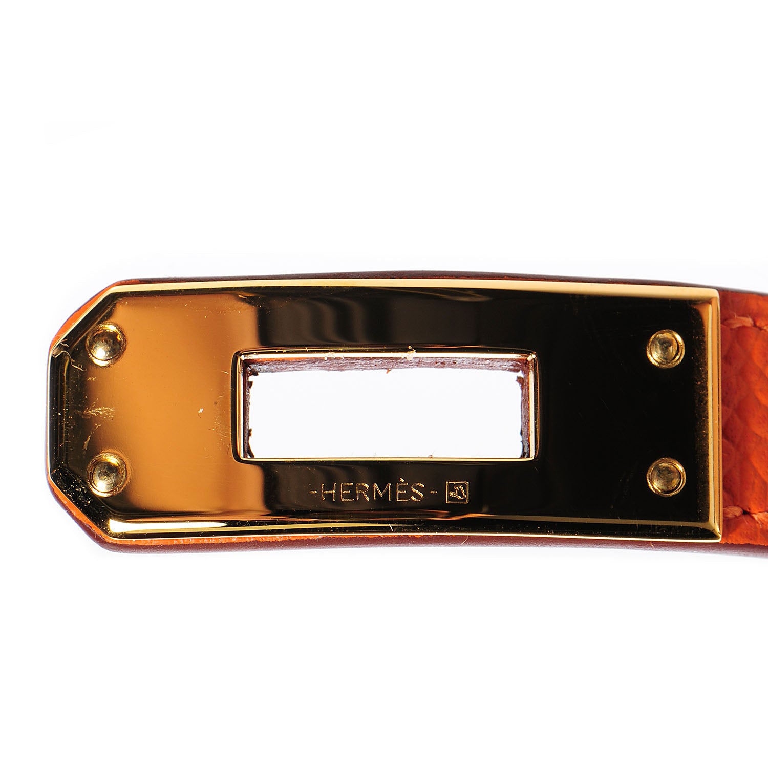 Hermes Epsom Kelly Double Tour Bracelet S Orange 8 of 8