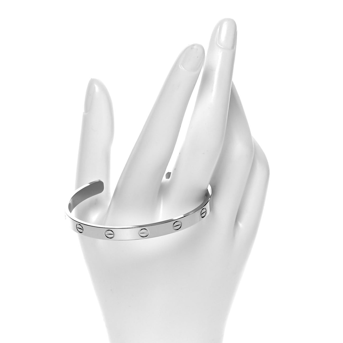 18K White Gold LOVE Cuff Bracelet 18