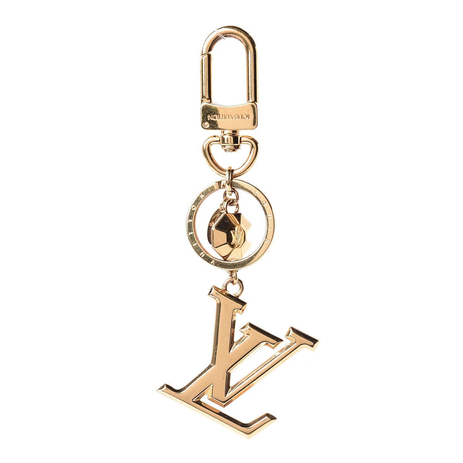 Louis Vuitton LV Facettes Bag Charm Key Holder Gold 1 of 4