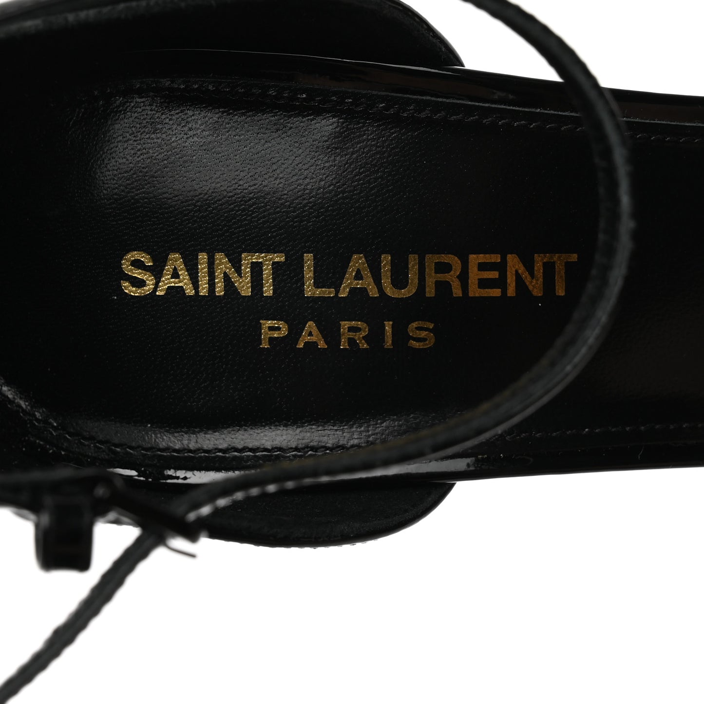 Patent Calfskin Opyum 110 Sandals 40 Black Gold