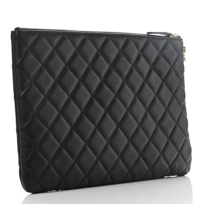 Chanel Lambskin Quilted Medium Casino Beauty CC Cosmetic Case Black 3 of 8