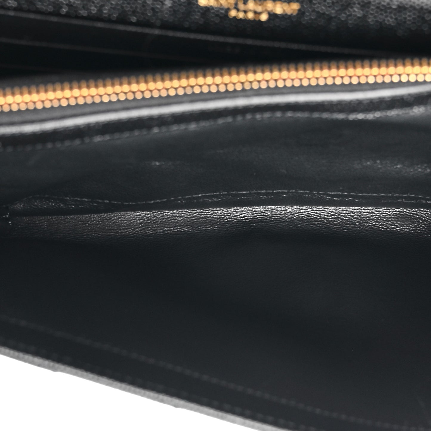 Grain De Poudre Matelasse Chevron Monogram Chain Wallet Black