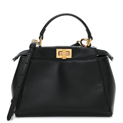 Fendi Nappa Mini Peekaboo Iconic Satchel Black 1 of 10