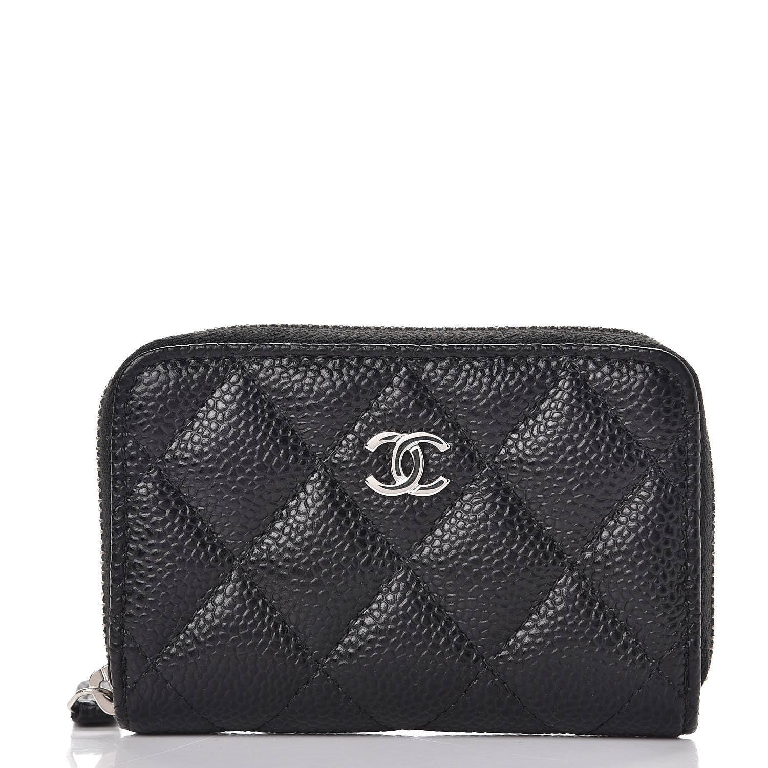 Chanel Caviar Quilted Zip Coin Purse Black 1 of 8