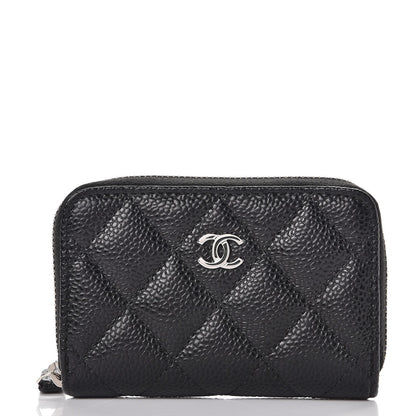 Chanel Caviar Quilted Zip Coin Purse Black 1 of 8