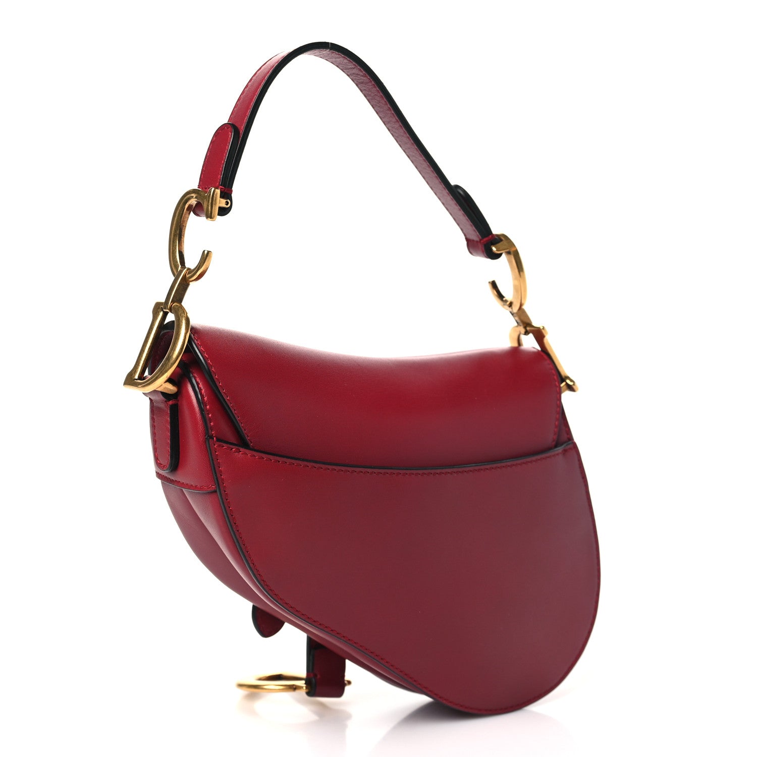 Christian Dior Calfskin Mini Saddle Bag Red 3 of 10