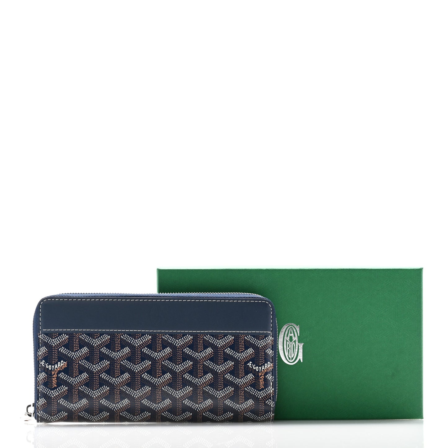 Goyardine Matignon Zip Around GM Wallet Navy
