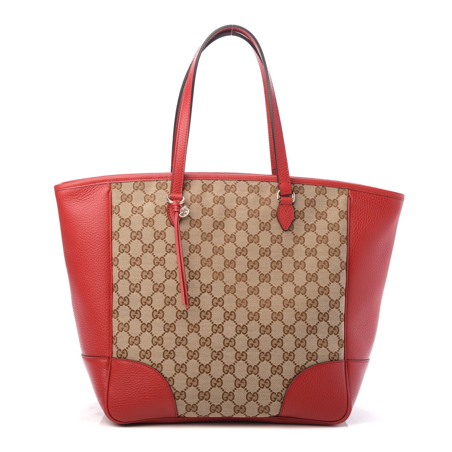 Gucci Monogram Bree Zippered Tote Beige Red 1 of 9
