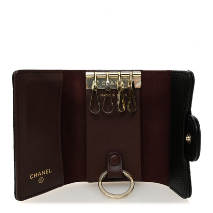 Chanel Caviar Quilted Classic 4 Key Holder Wallet Black 5 of 9