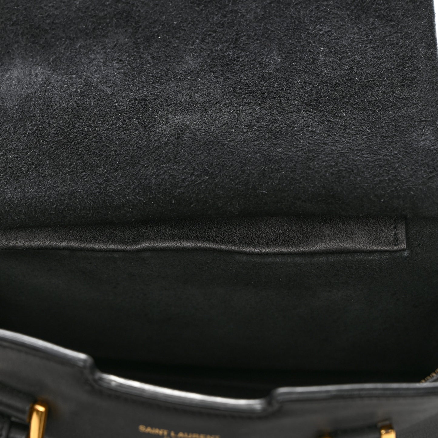 SAINT LAURENT Calfskin Monogram Baby Downtown Cabas Black