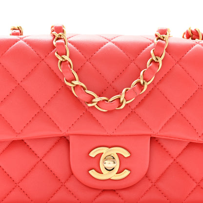 Chanel Lambskin Quilted Mini Rectangular Flap Red 8 of 11