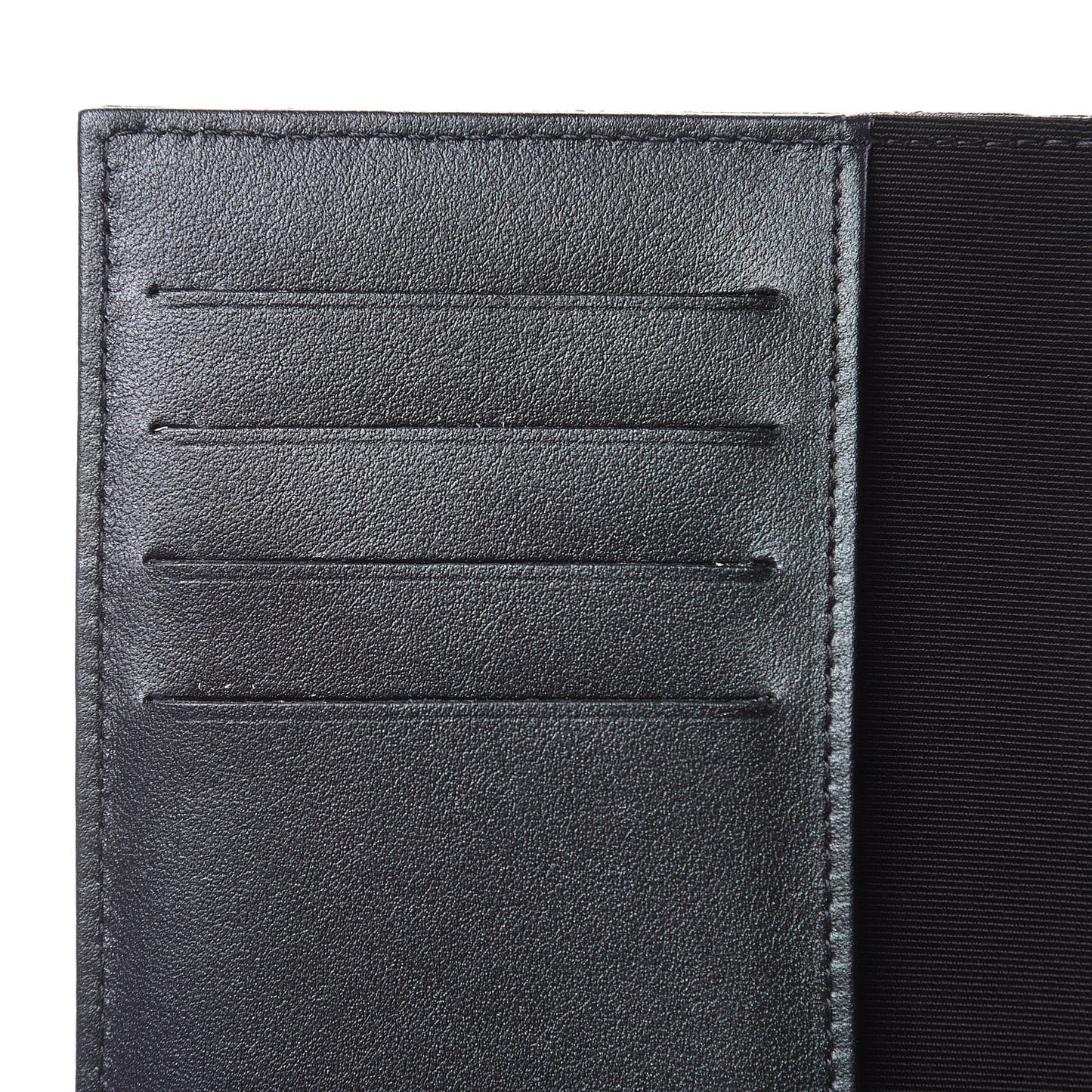 Iridescent Caviar Quilted Passport Holder Black