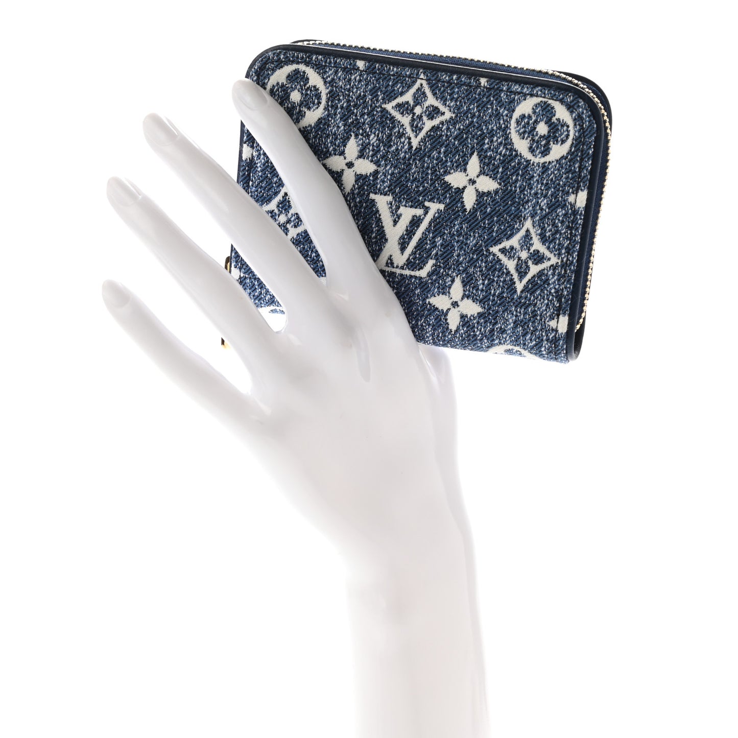 Denim Monogram Jacquard Zippy Coin Purse Bleu