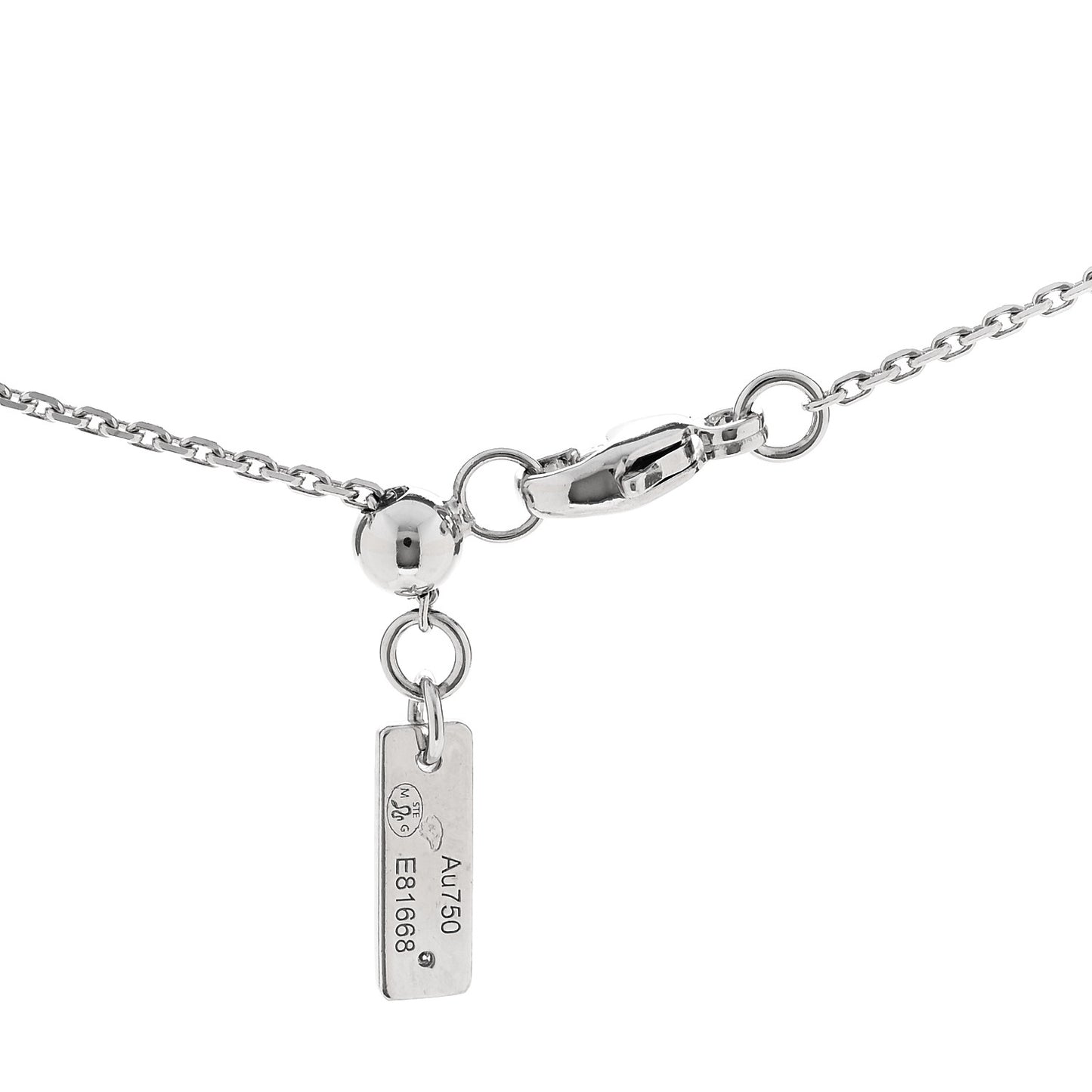18K White Gold Diamond LM Move Uno Pave Pendant Necklace