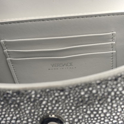 Versace Satin Crystal Studded Mini La Medusa Bag White 6 of 9