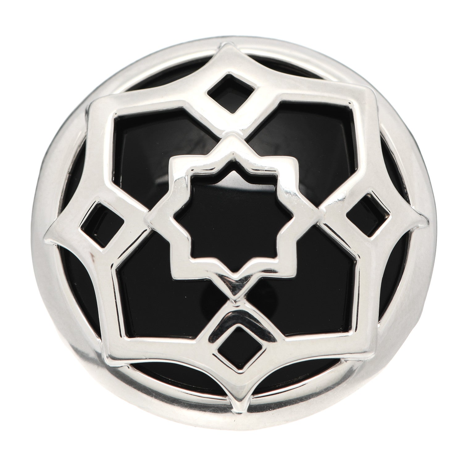 Tiffany Sterling Silver Onyx Paloma Picasso Zellige Medallion Ring 50 5.25 1 of 5