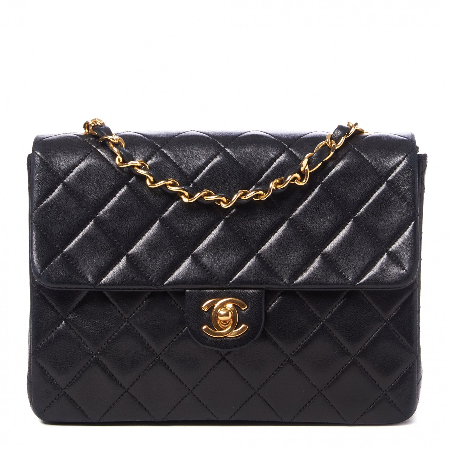 Chanel Lambskin Quilted Mini Square Flap Black 1 of 9