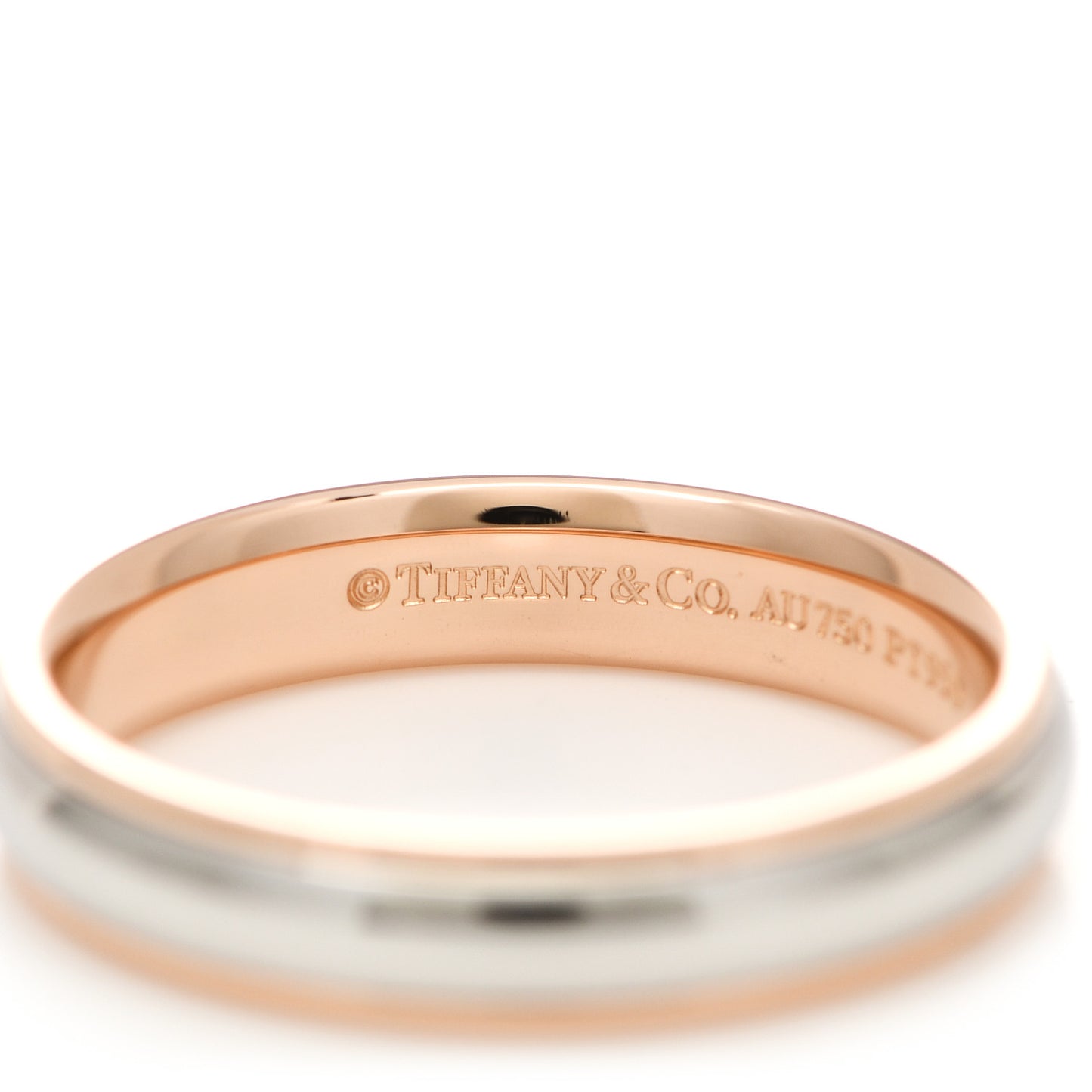 Platinum 18K Rose Gold Lucida 4mm Band Ring 55 7.25