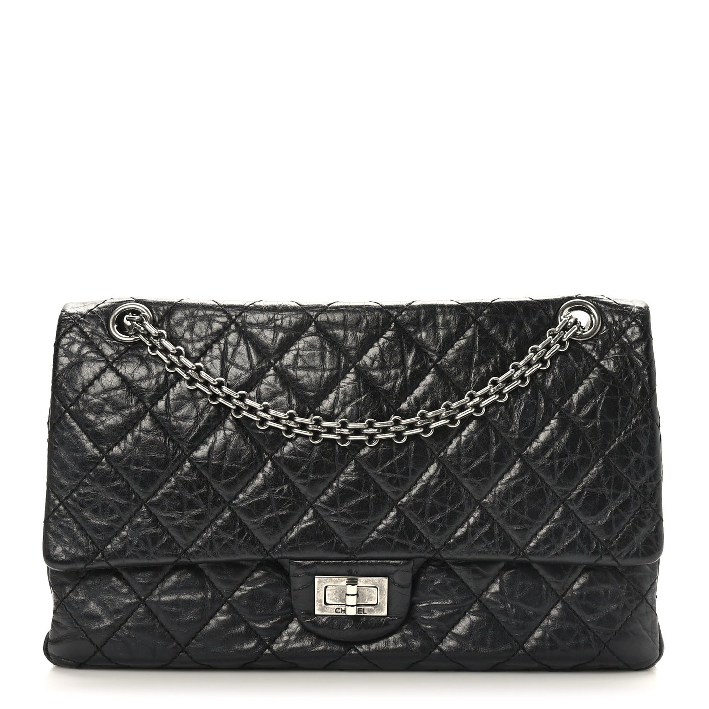 Aged Calfskin Quilted 2.55 Reissue 226 Flap Black