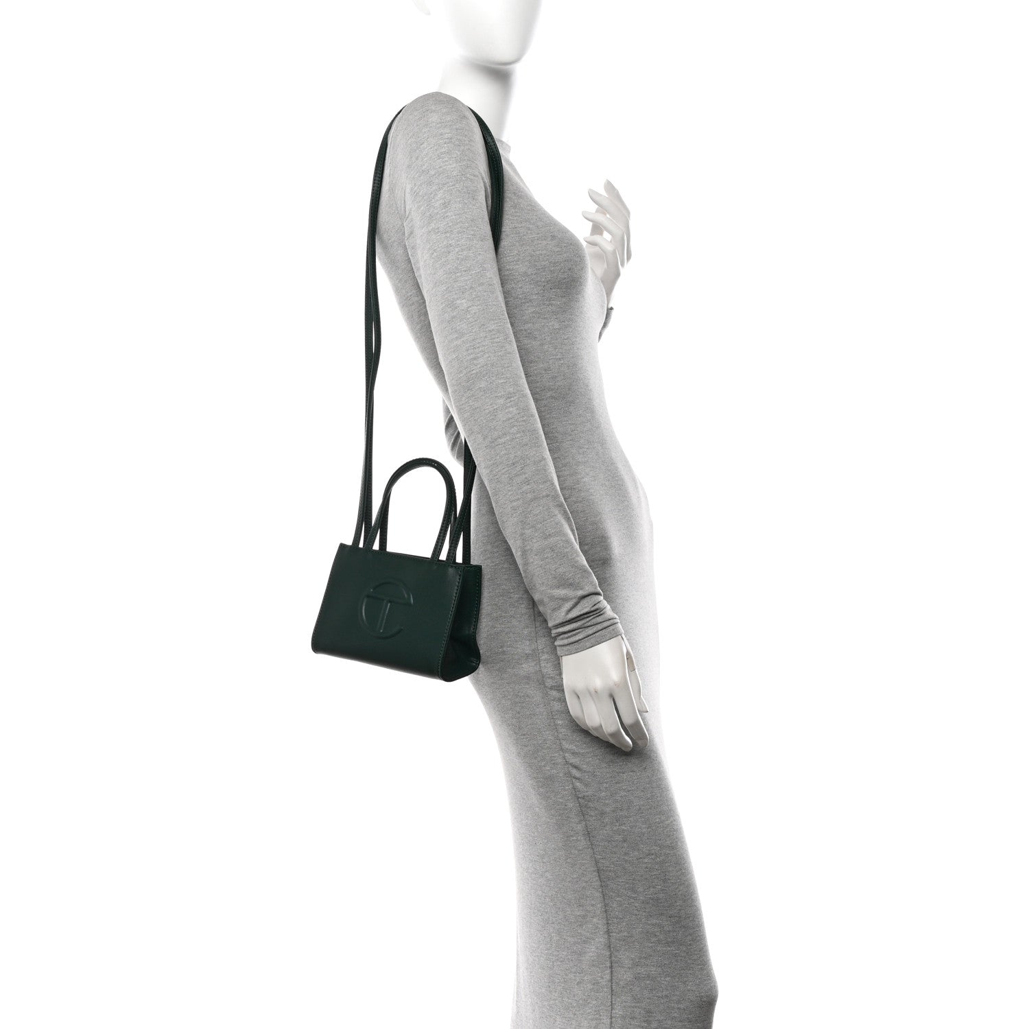 Telfar Vegan Leather Small Shopping Bag Dark Olive 2 of 9