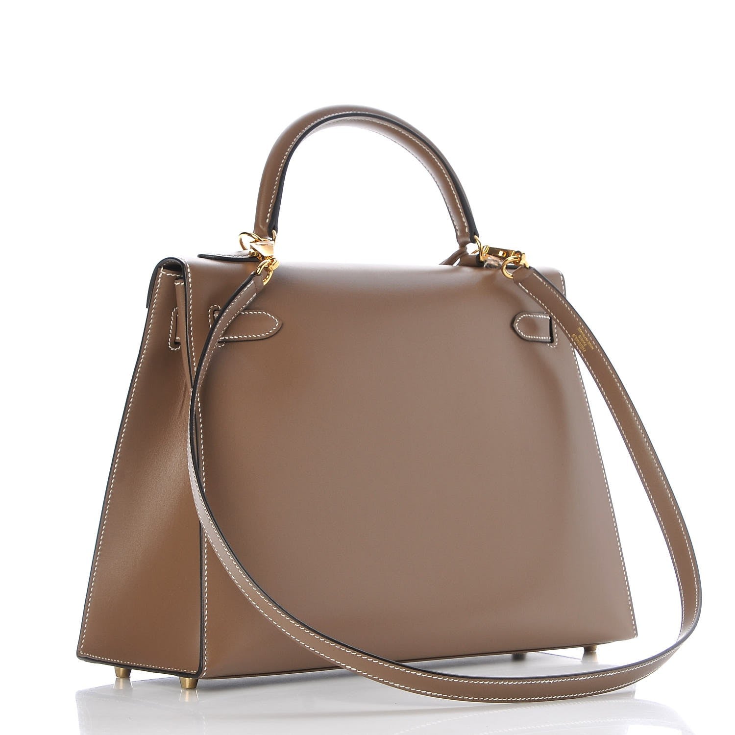 Hermes Tadelakt Sellier Kelly 32 Etoupe 3 of 32