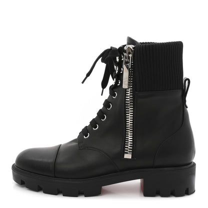 Christian Louboutin Calfskin Knit En Hiver Zip Boots 41 Black 1 of 10