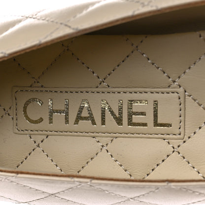 Chanel Lambskin Quilted CC Ballerina Flats 39 Beige 8 of 8