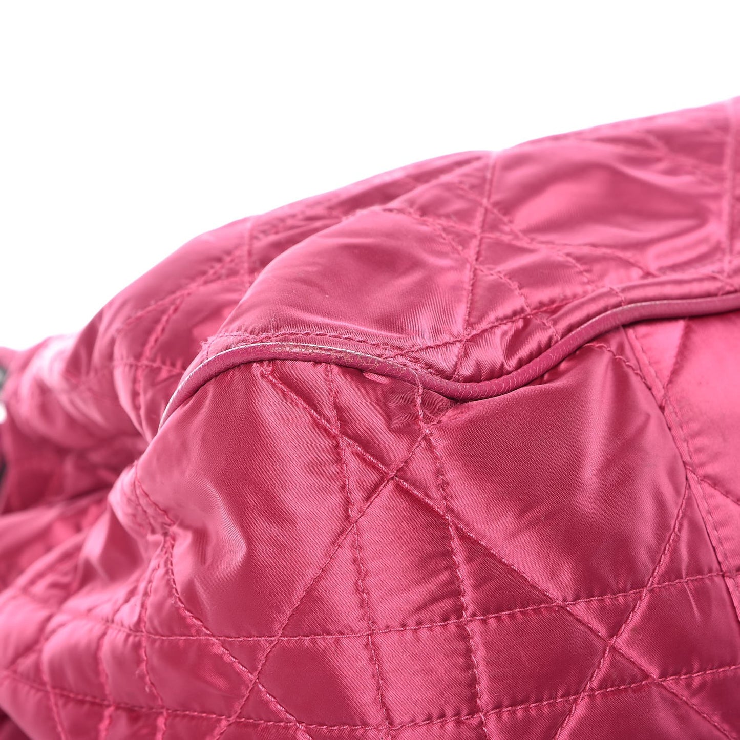 Satin Cannage Drawstring Bag Pink