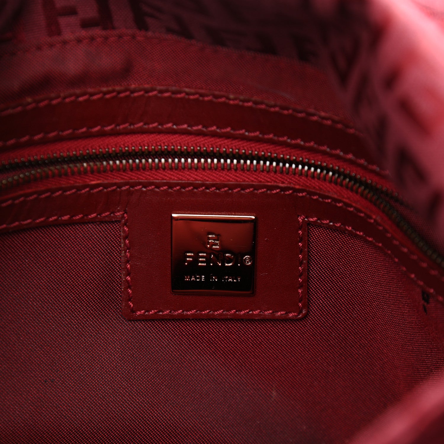 Fendi Zucchino Mama Baguette Red 6 of 9
