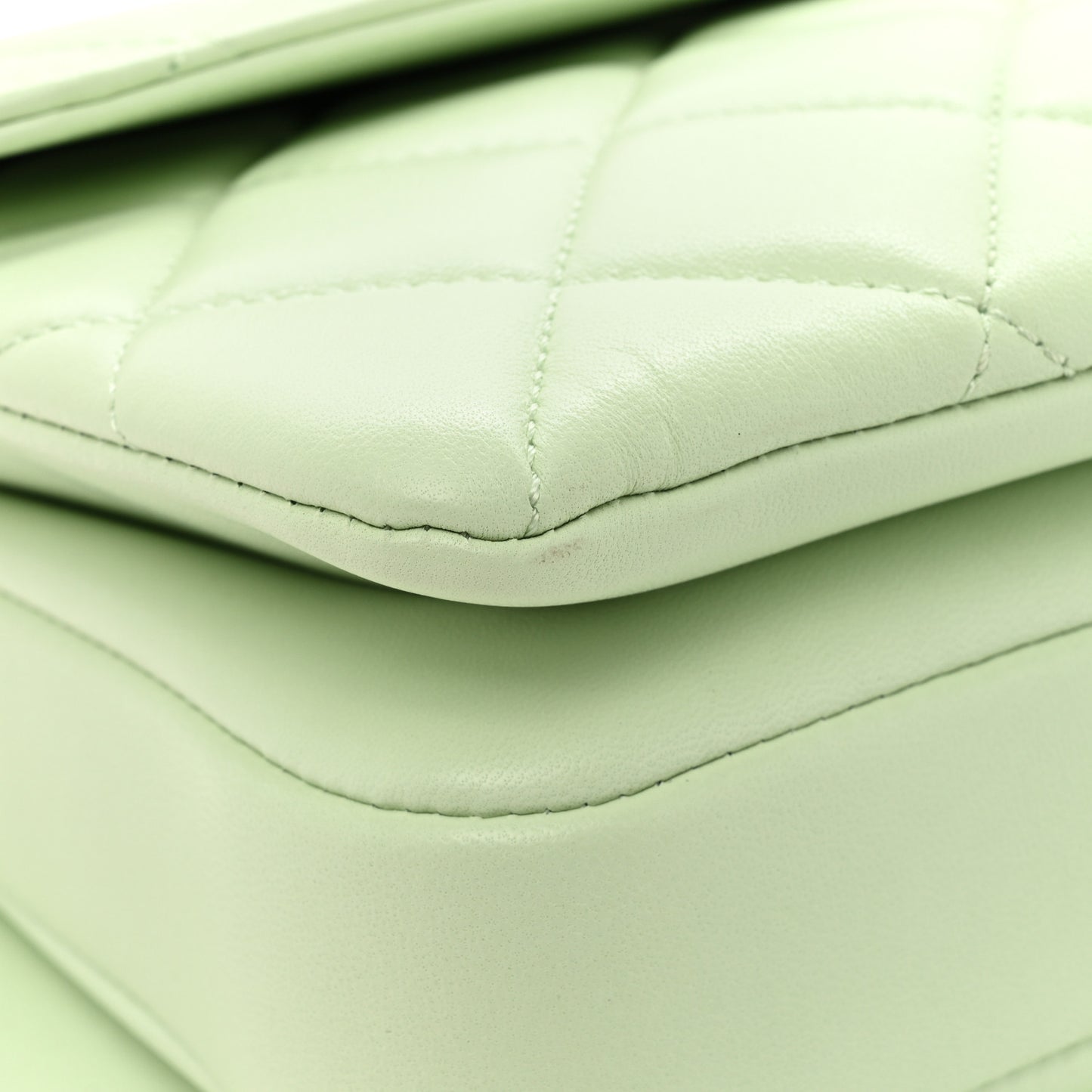 Lambskin Quilted Small Trendy CC Flap Dual Handle Bag Light Green