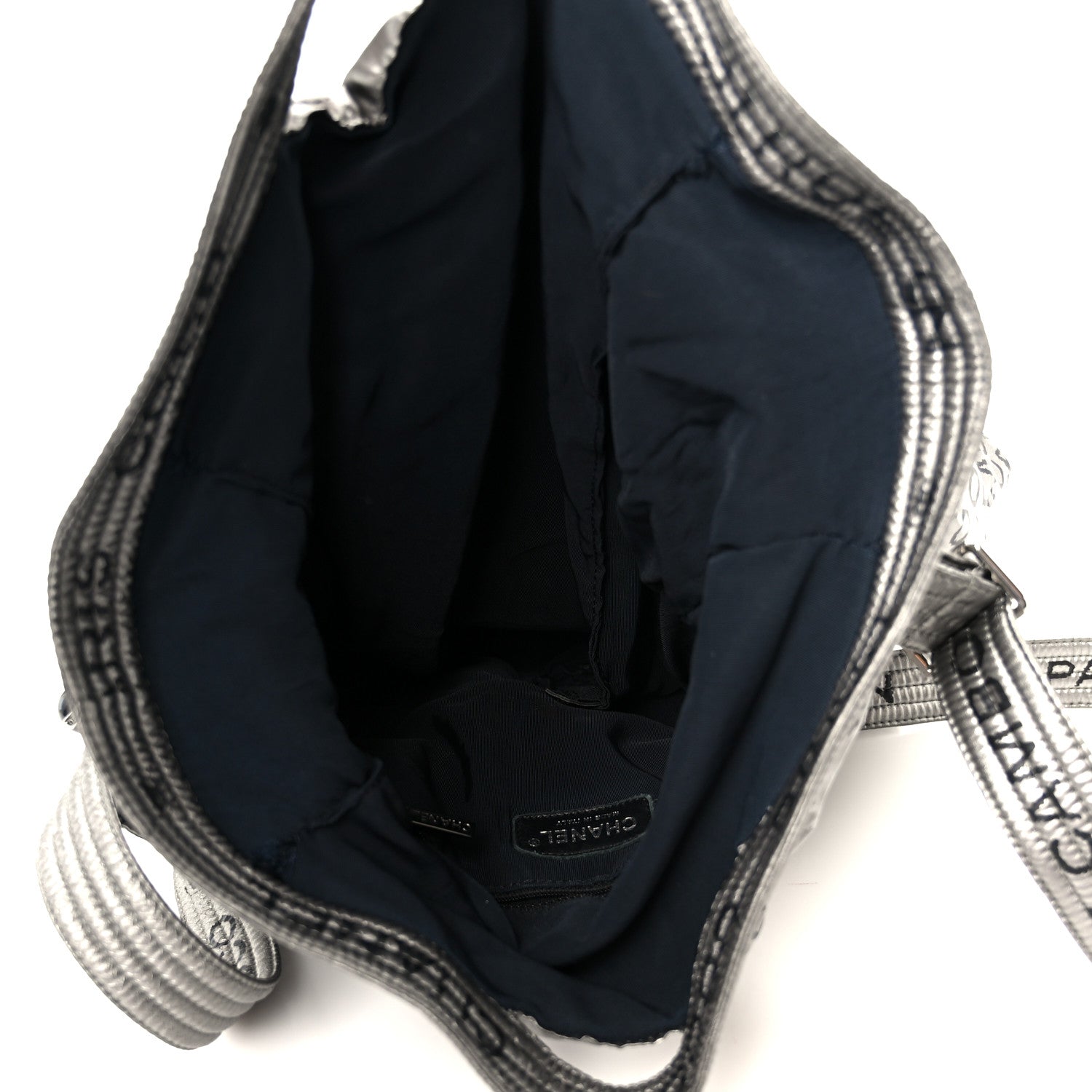 Chanel Lacquered Canvas Ligne Messenger Tote Argent Fonce 5 of 13