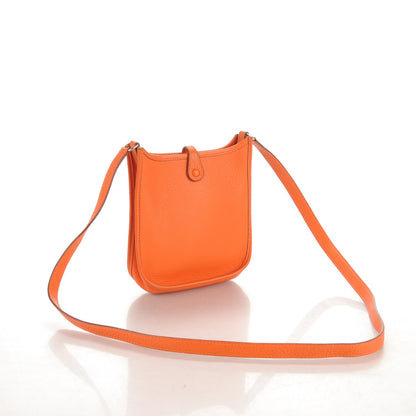 Hermes Taurillon Clemence Evelyne TPM Orange 3 of 7