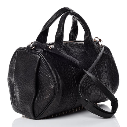 Alexander Wang Pebbled Lambskin Rocco Black Rose Gold Hardware 4 of 9