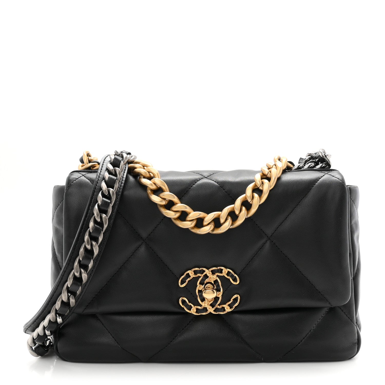 Chanel Goatskin Quilted Medium Chanel 19 Flap Black 1 of 10