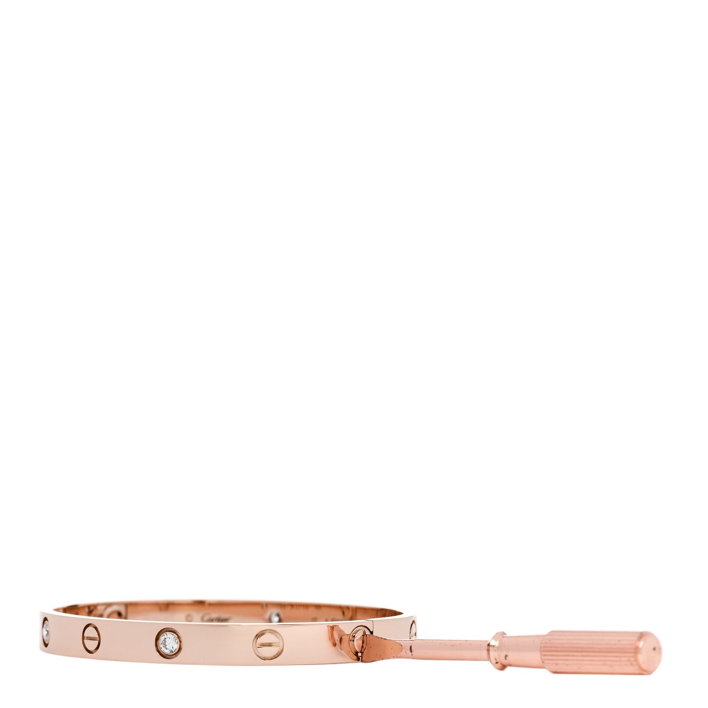 18K Pink Gold 4 Diamond LOVE Bracelet 17